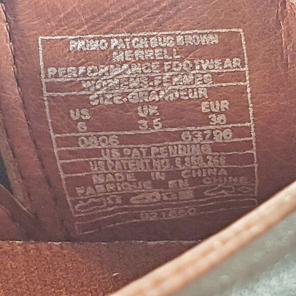 Merrell Promo Patch Bug Casual Slip On Clog Womens Size 6 63796 Brown Red - Picture 7 of 8